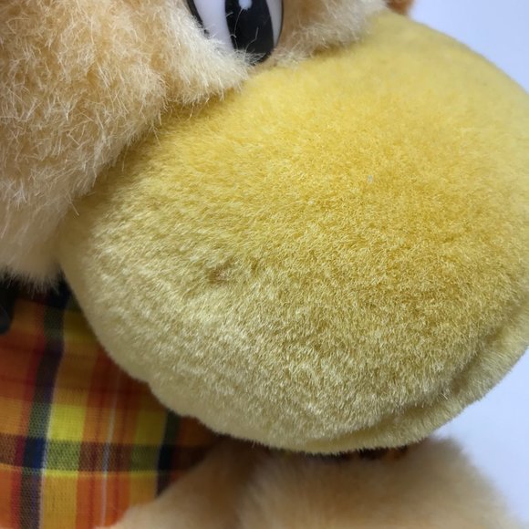 Golden Bear Toys Vintage Golden Bear Plush Dog 2 Plaid Vest Hat W